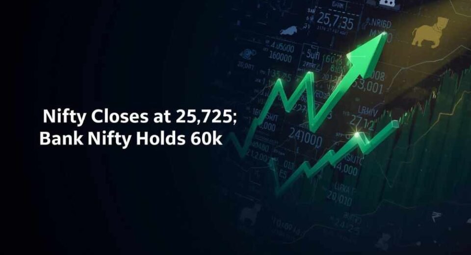 Nifty Ends at 25,725; Bank Nifty Holds 60k