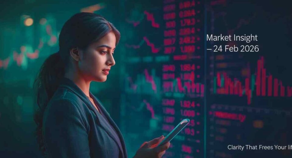 Indian markets fell on 24 Feb 2026 as IT stocks plunged